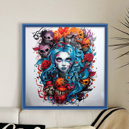 Skeleton Woman - 11CT Stamped Cross Stitch 50*50CM