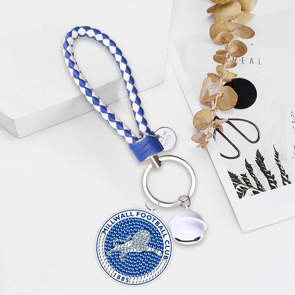 Double Sided Rhinestone Painting Keychain Pendant for Kid Adult (Millwall F.C.)