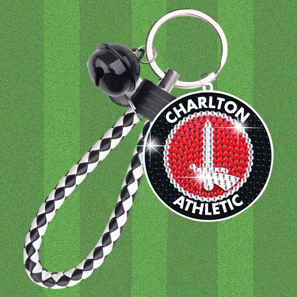 Double Sided Rhinestone Painting Keychain Pendant (Charlton Athletic F.C.)