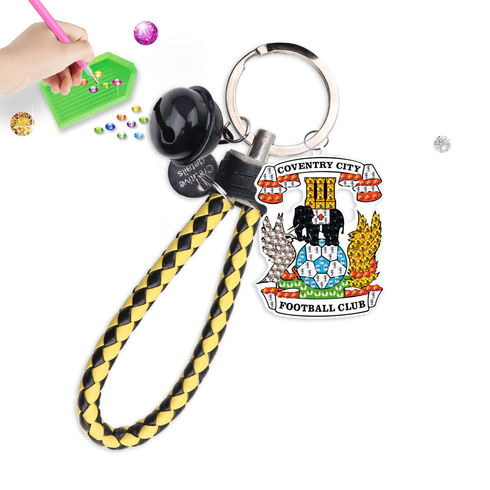 Double Sided Rhinestone Painting Keychain Pendant for Kid Adult (Coventry F.C.)