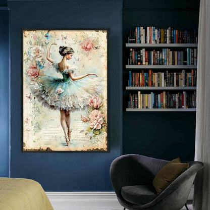 Retro Poster - Ballet Girl - 11CT Stamped Cross Stitch 40*60CM