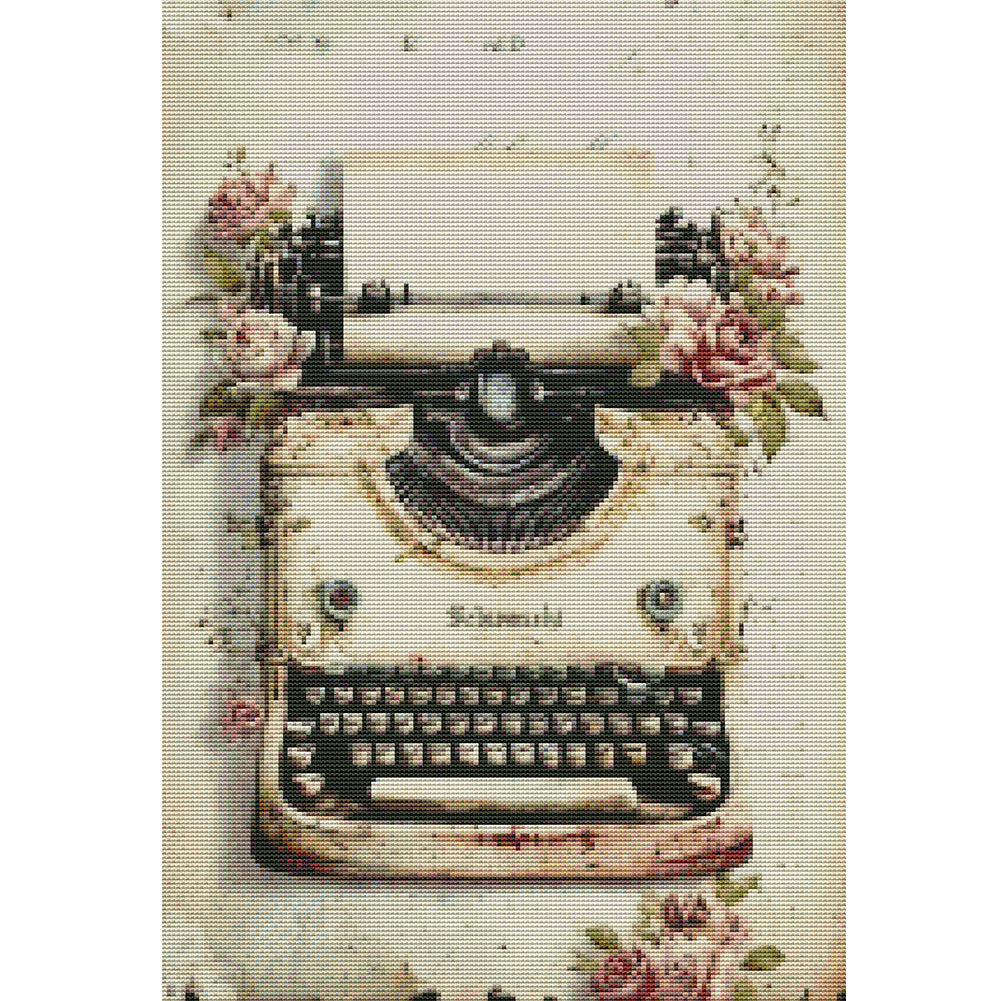 Retro Poster - Typewriter - 11CT Stamped Cross Stitch 40*60CM