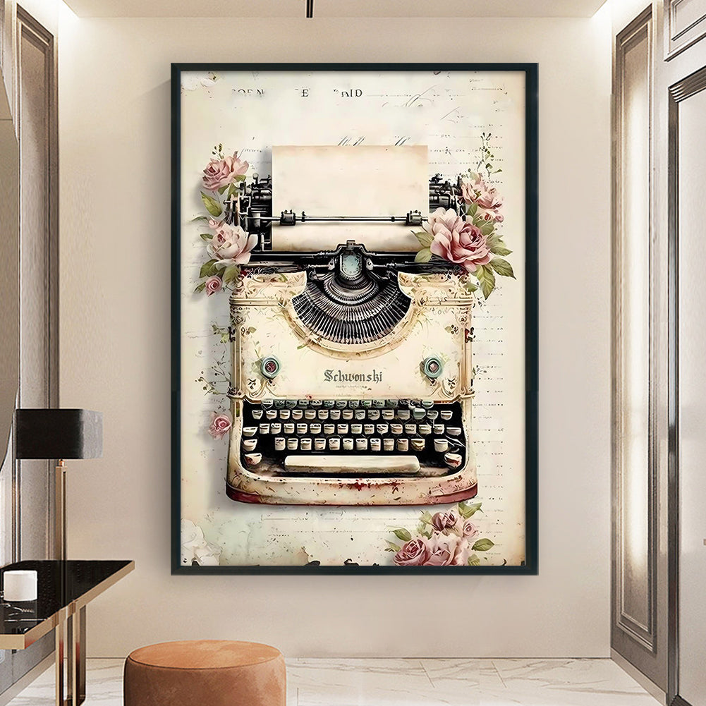 Retro Poster - Typewriter - 11CT Stamped Cross Stitch 40*60CM