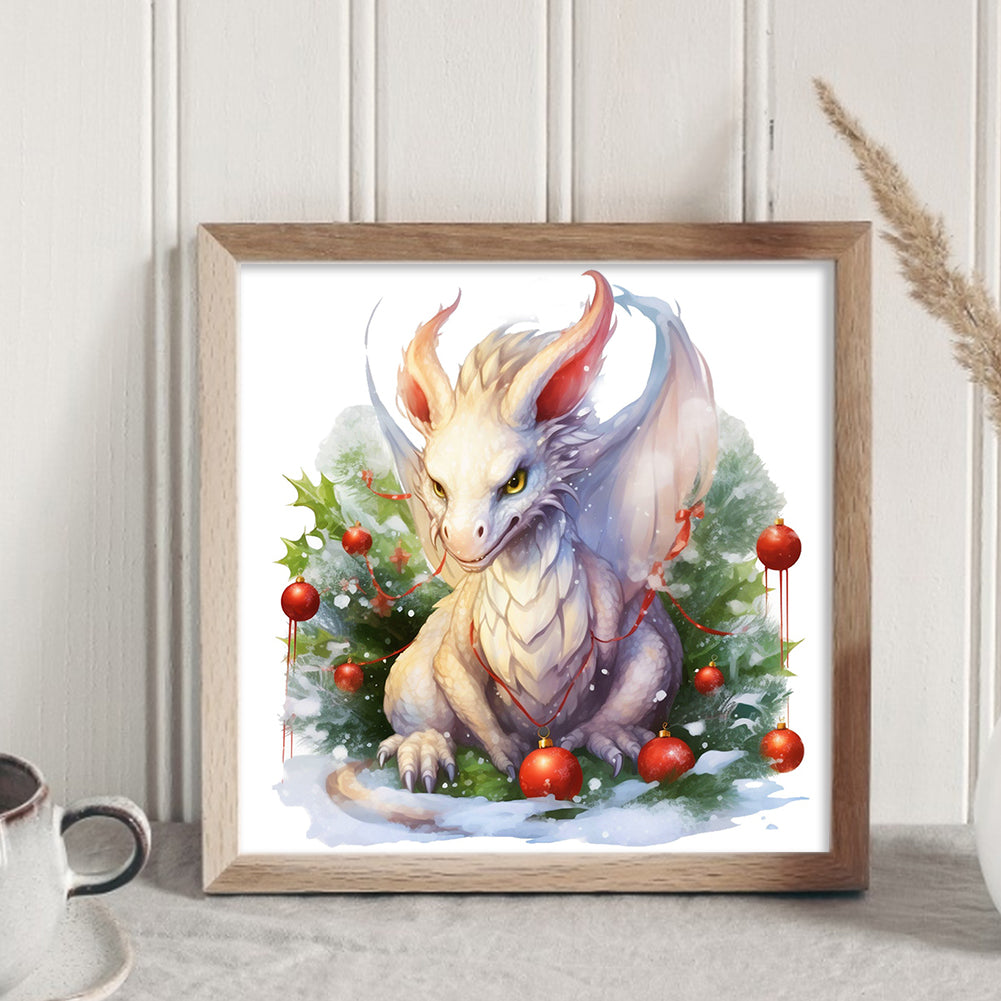 Christmas Wreath Pterosaur - 11CT Stamped Cross Stitch 40*40CM