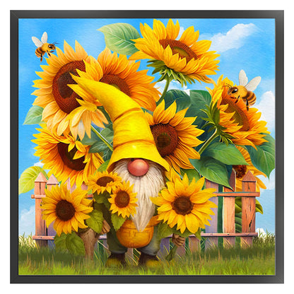 Sunflower Gnome - 11CT Stamped Cross Stitch 40*40CM