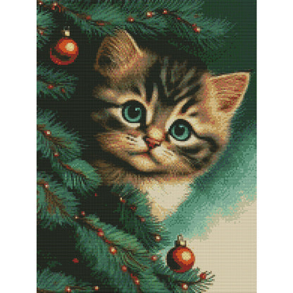 Christmas Cat - 11CT Stamped Cross Stitch 40*55CM