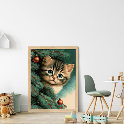 Christmas Cat - 11CT Stamped Cross Stitch 40*55CM