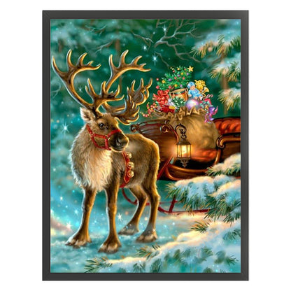 Christmas Elk - 11CT Stamped Cross Stitch 40*55CM