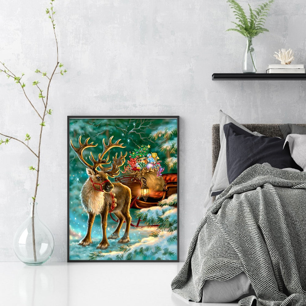 Christmas Elk - 11CT Stamped Cross Stitch 40*55CM