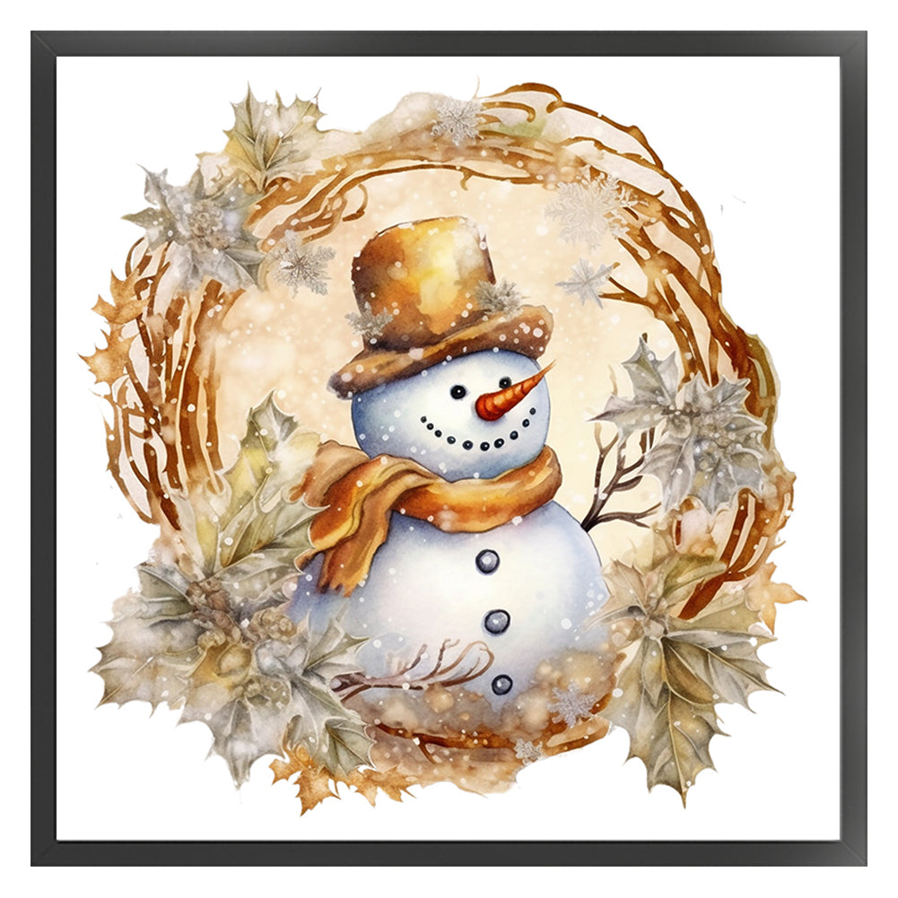 Snowman - 18CT Stamped Cross Stitch 30*30CM