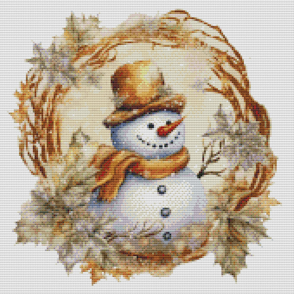 Snowman - 18CT Stamped Cross Stitch 30*30CM