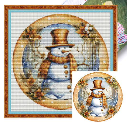 Snowman - 18CT Stamped Cross Stitch 30*30CM