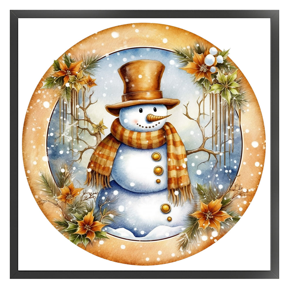 Snowman - 18CT Stamped Cross Stitch 30*30CM