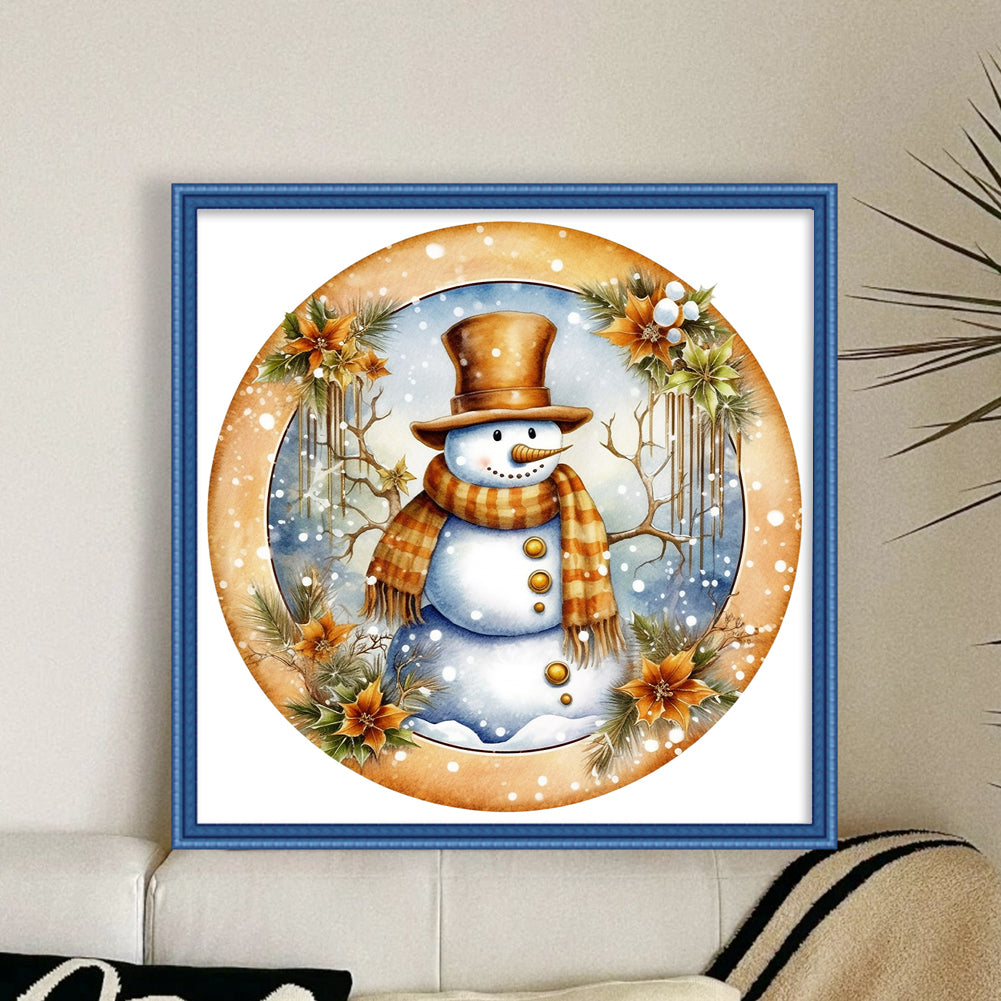 Snowman - 18CT Stamped Cross Stitch 30*30CM