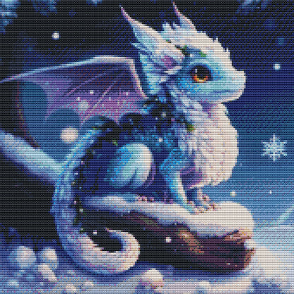 Winter Pterosaur - 18CT Stamped Cross Stitch 30*30CM