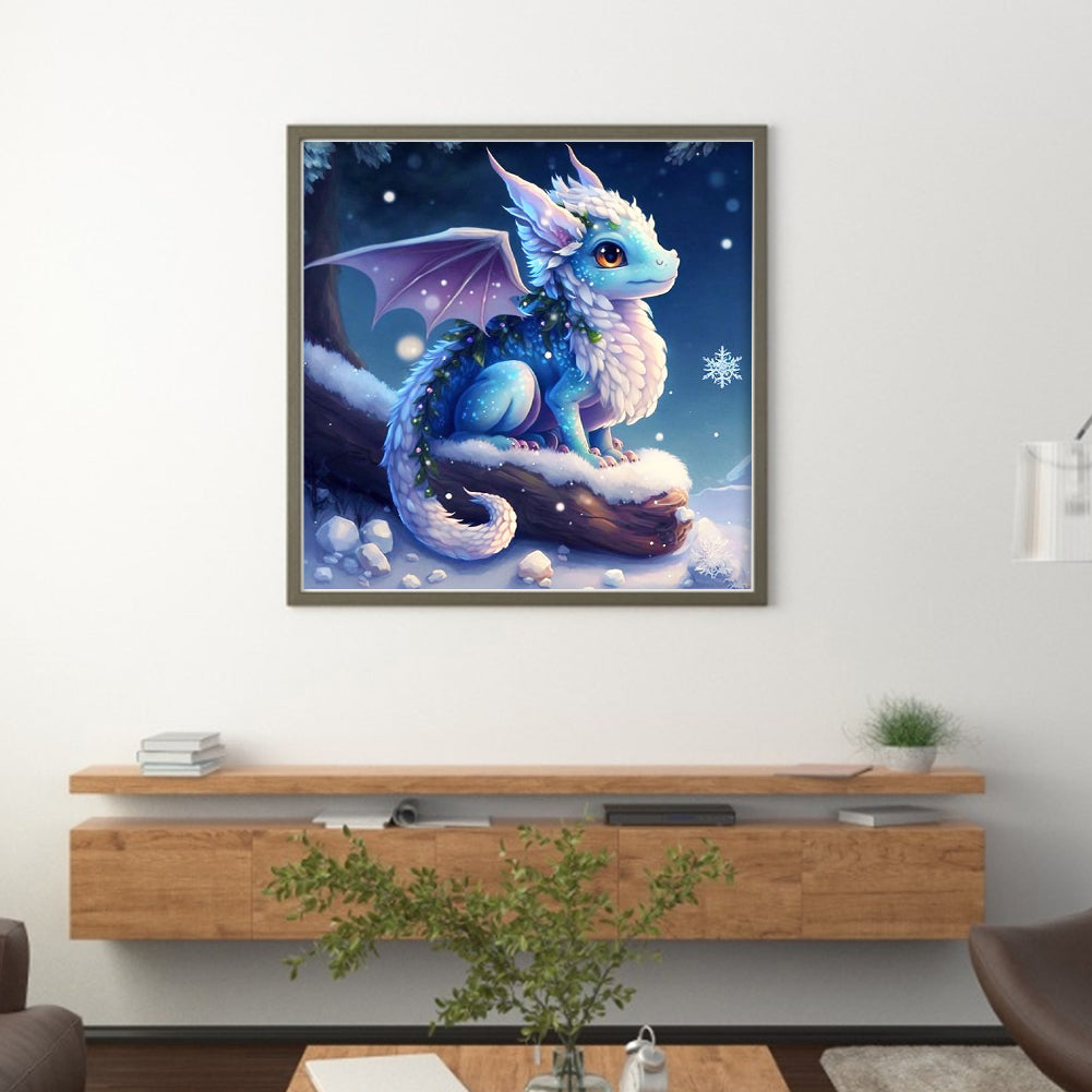 Winter Pterosaur - 18CT Stamped Cross Stitch 30*30CM
