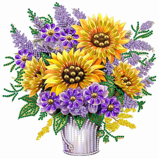 Sunflower Lavender - Special Shaped Drill Diamond Painting 30*30CM