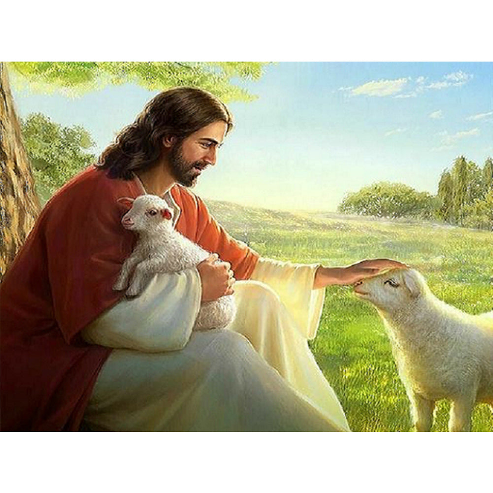 Jesus And Lamb - Full Square Drill Diamond Painting 40*30CM