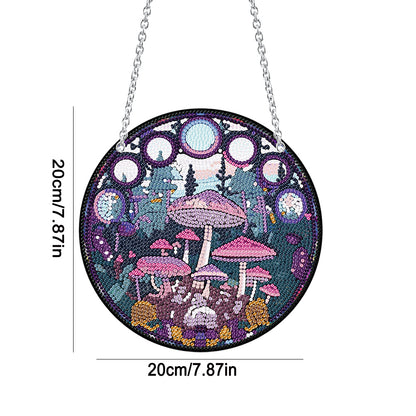 Acrylic Mushroom Round Crystal Hanging Home Wall Decor for Adults 20x20cm (#1)