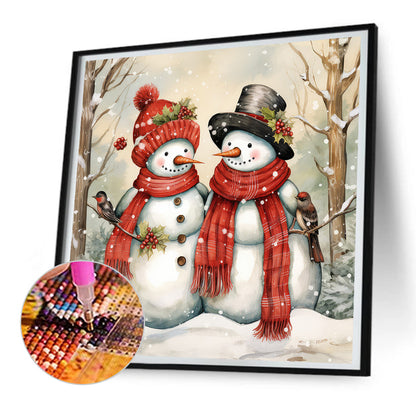 Winter Snowman - Full Round Drill Diamond Painting 30*30CM