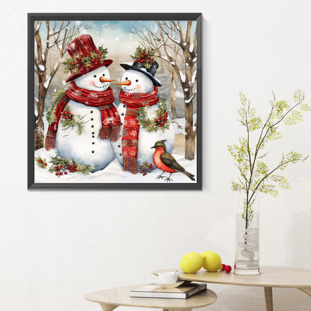 Winter Snowman - Full Round Drill Diamond Painting 30*30CM