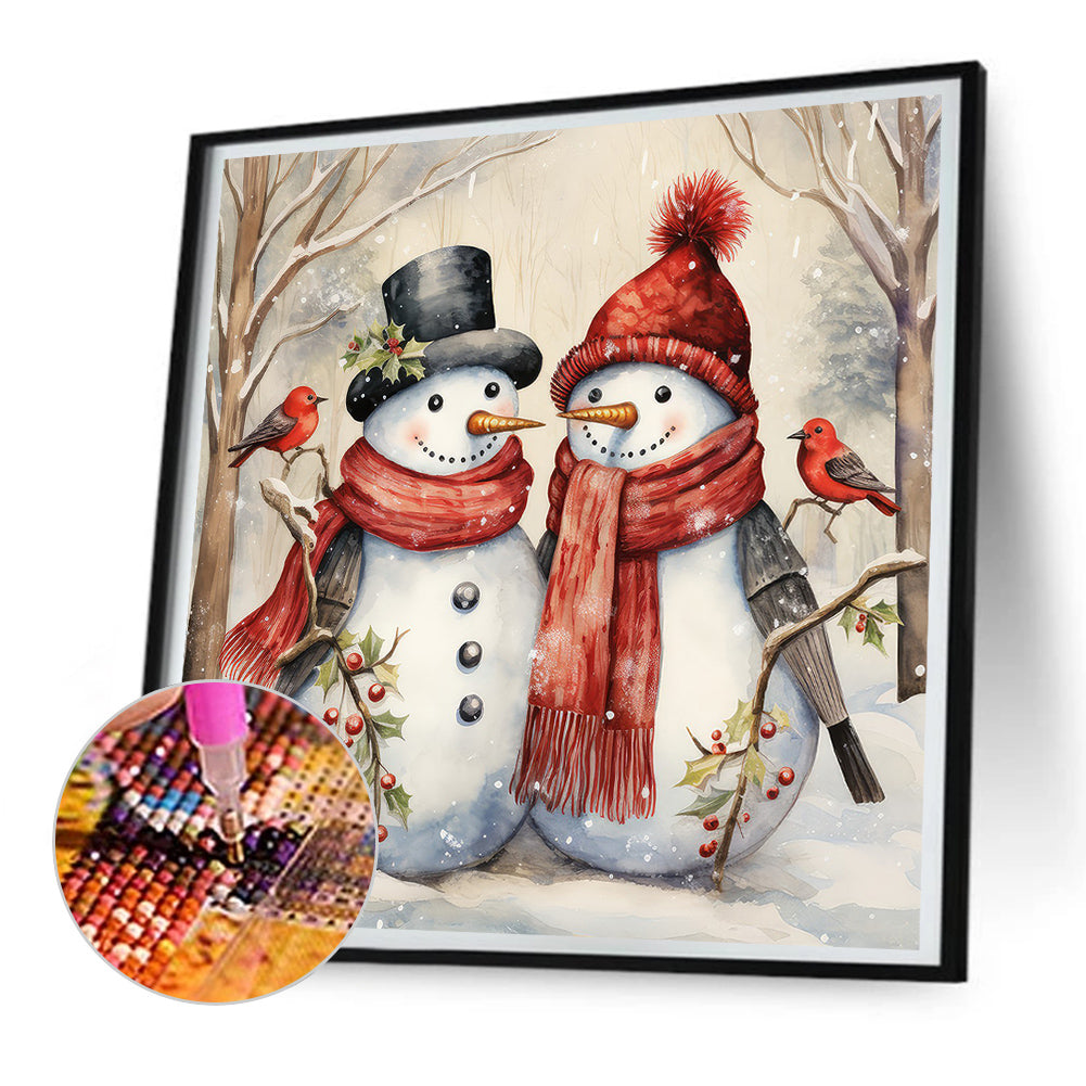 Winter Snowman - Full Round Drill Diamond Painting 30*30CM