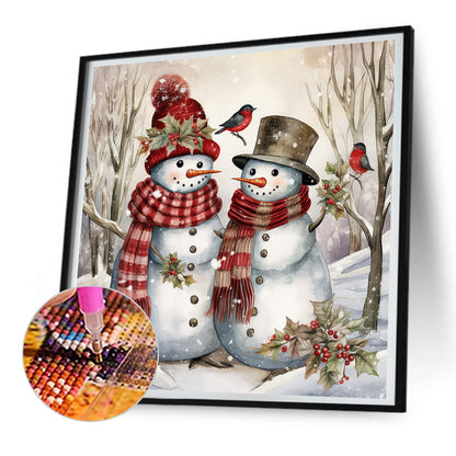 Winter Snowman - Full Round Drill Diamond Painting 30*30CM