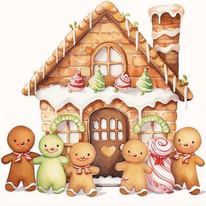 Christmas Cookie House - Full Round Drill Diamond Painting 30*30CM