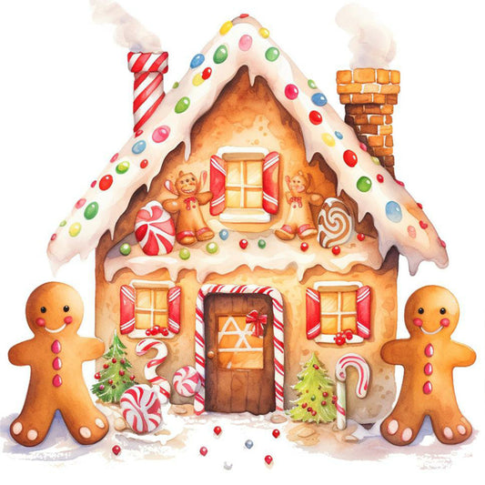 Christmas Cookie House - Full Round Drill Diamond Painting 30*30CM