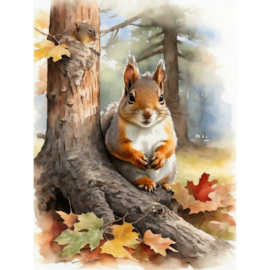 Woods Squirrel - Full Round Drill Diamond Painting 30*40CM