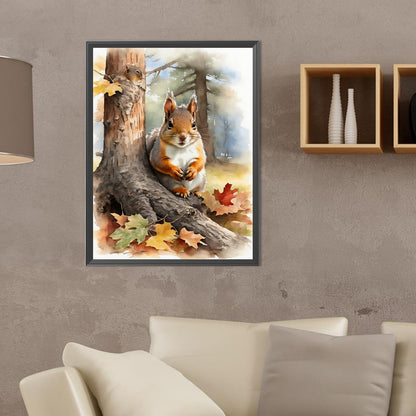 Woods Squirrel - Full Round Drill Diamond Painting 30*40CM