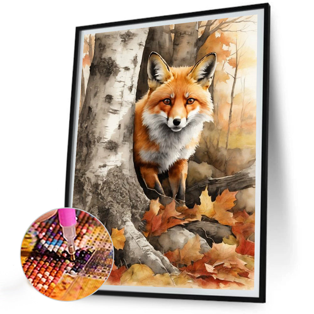 Woods Fox - Full Round Drill Diamond Painting 30*40CM