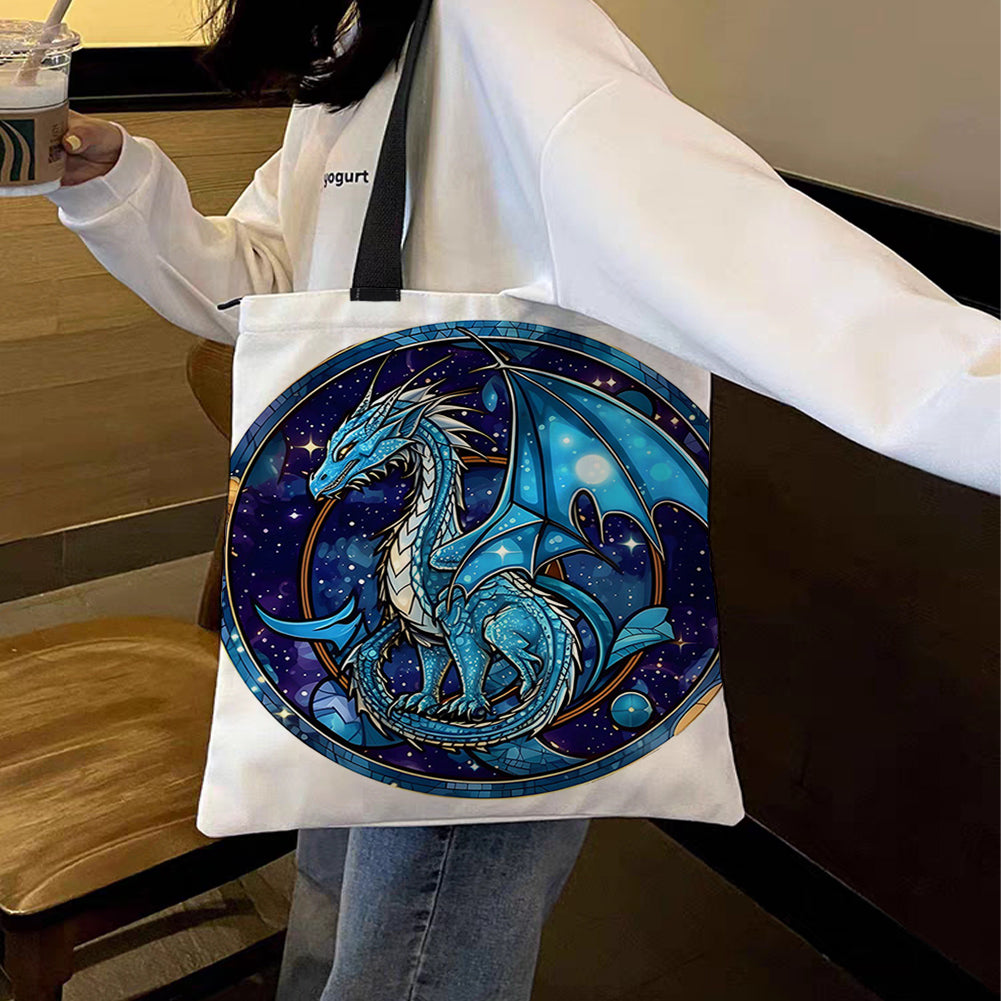 Embroidery Kit Cross Stitch Canvas Tote Bag for Beginners 40x40cm (Pterosaur)