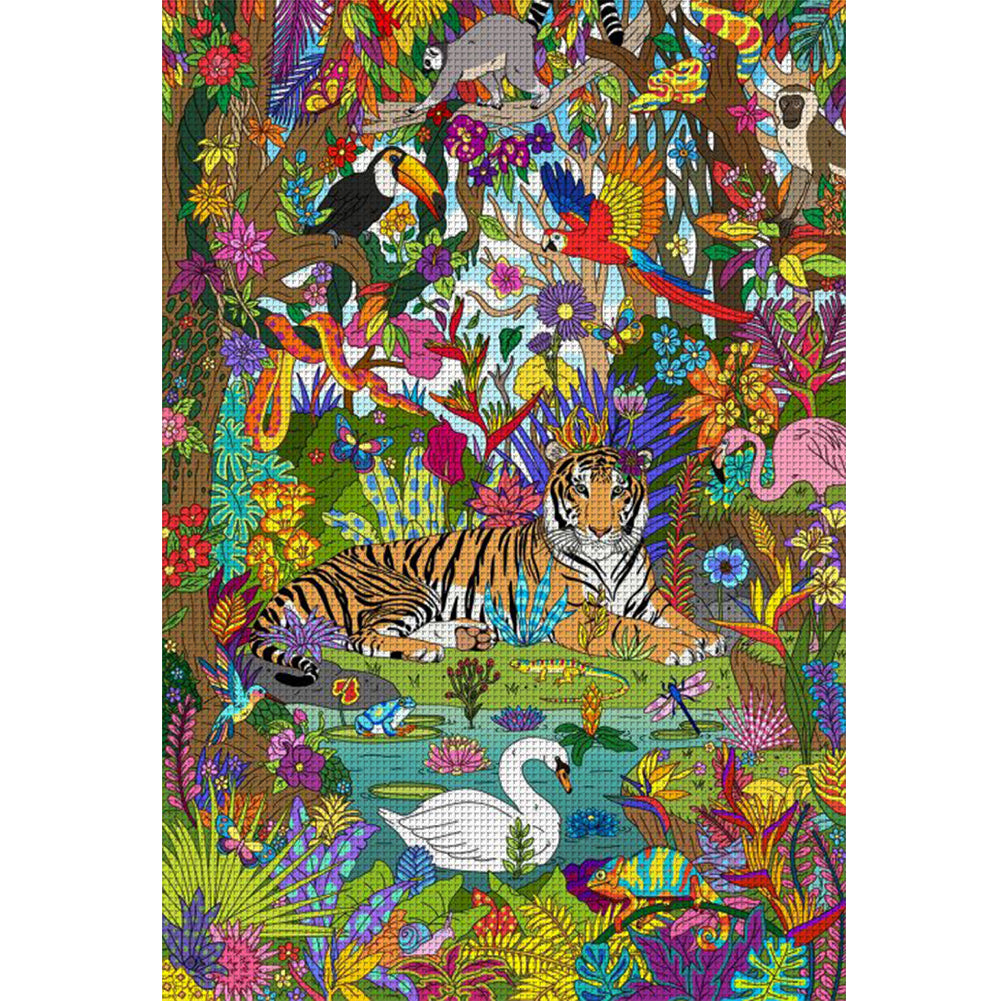 Colorful Animals - 11CT Stamped Cross Stitch 50*70CM