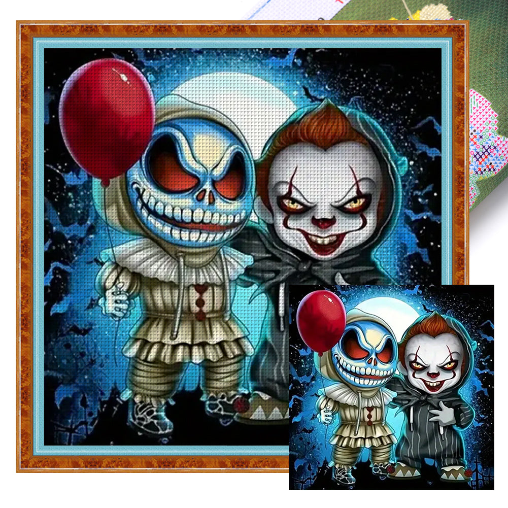 Horror Halloween - 11CT Stamped Cross Stitch 40*40CM