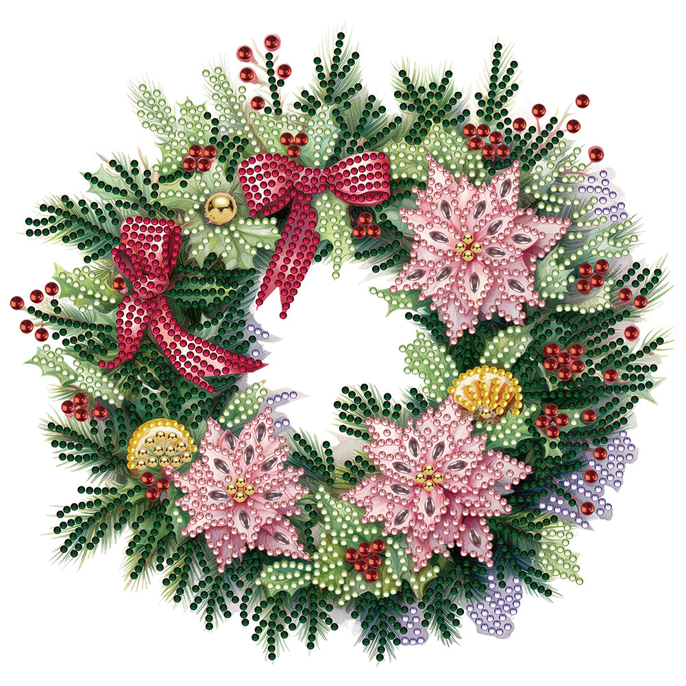 Christmas Wreath - Special Shaped Drill Diamond Painting 30*30CM