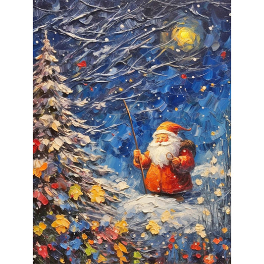 Snowman And Santa Claus - Full Round Drill Diamond Painting 30*40CM