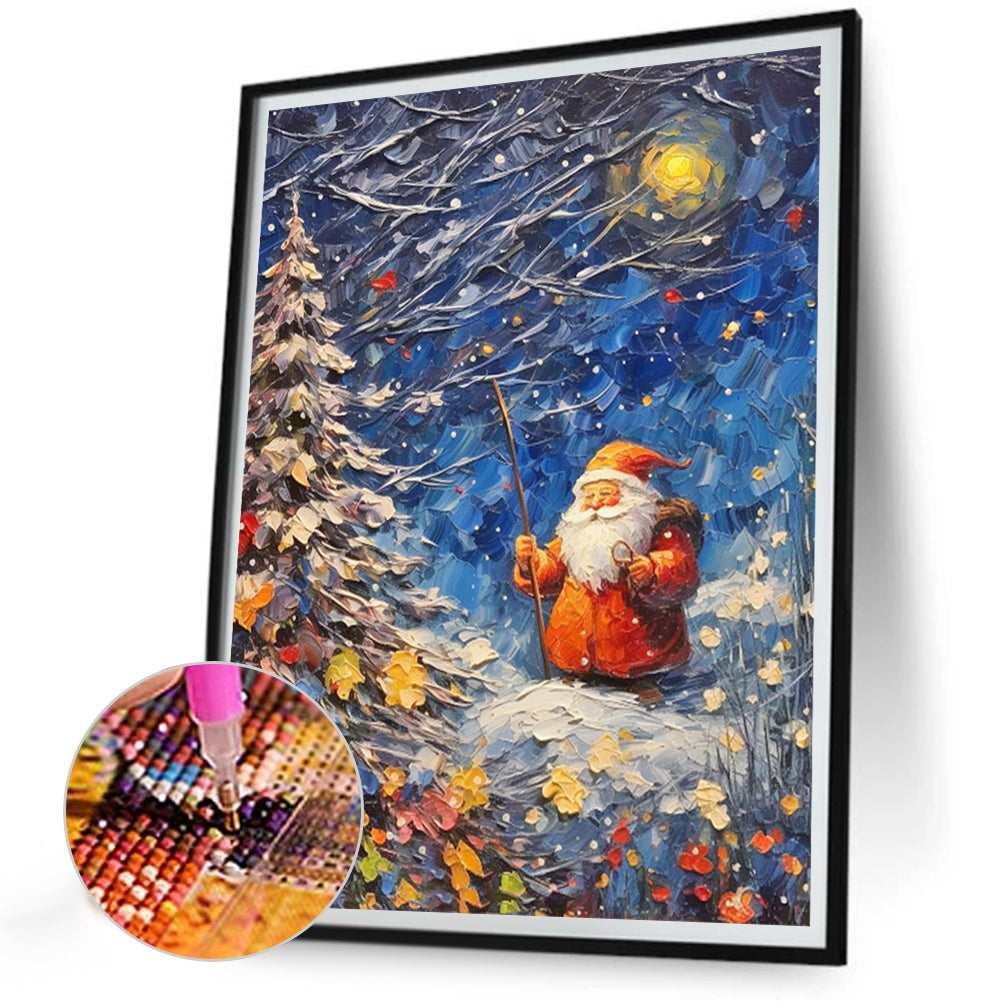 Snowman And Santa Claus - Full Round Drill Diamond Painting 30*40CM