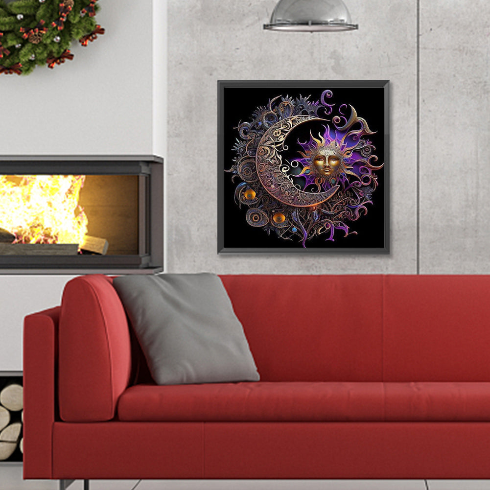 Sun And Moon - Full Round Drill Diamond Painting 30*30CM