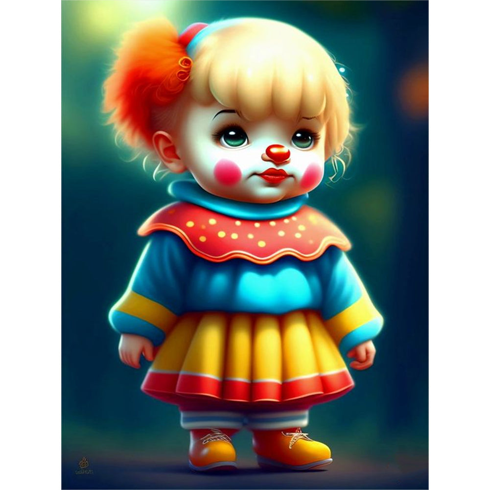 Halloween Clown Makeup - Full Round Drill Diamond Painting 30*40CM