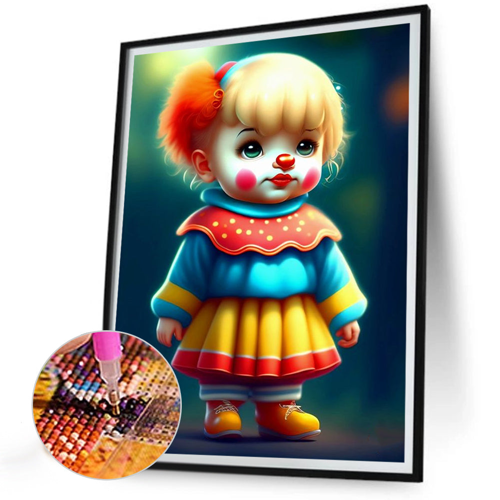 Halloween Clown Makeup - Full Round Drill Diamond Painting 30*40CM