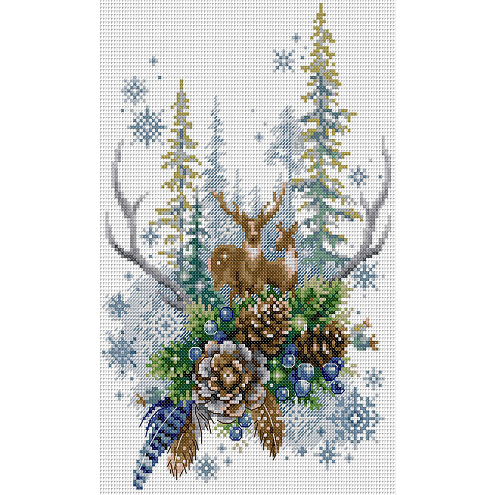 Winter Forest Elf - 14CT Counted Cross Stitch 22*34CM(Joy Sunday)