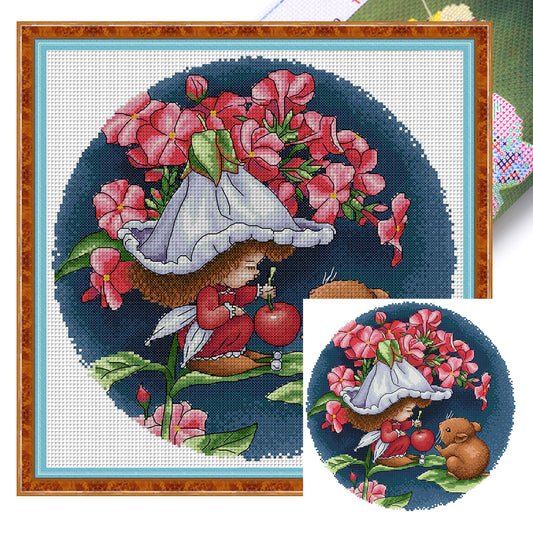 Flower Fairy 5 - 14CT Stamped Cross Stitch 35*35CM(Joy Sunday)