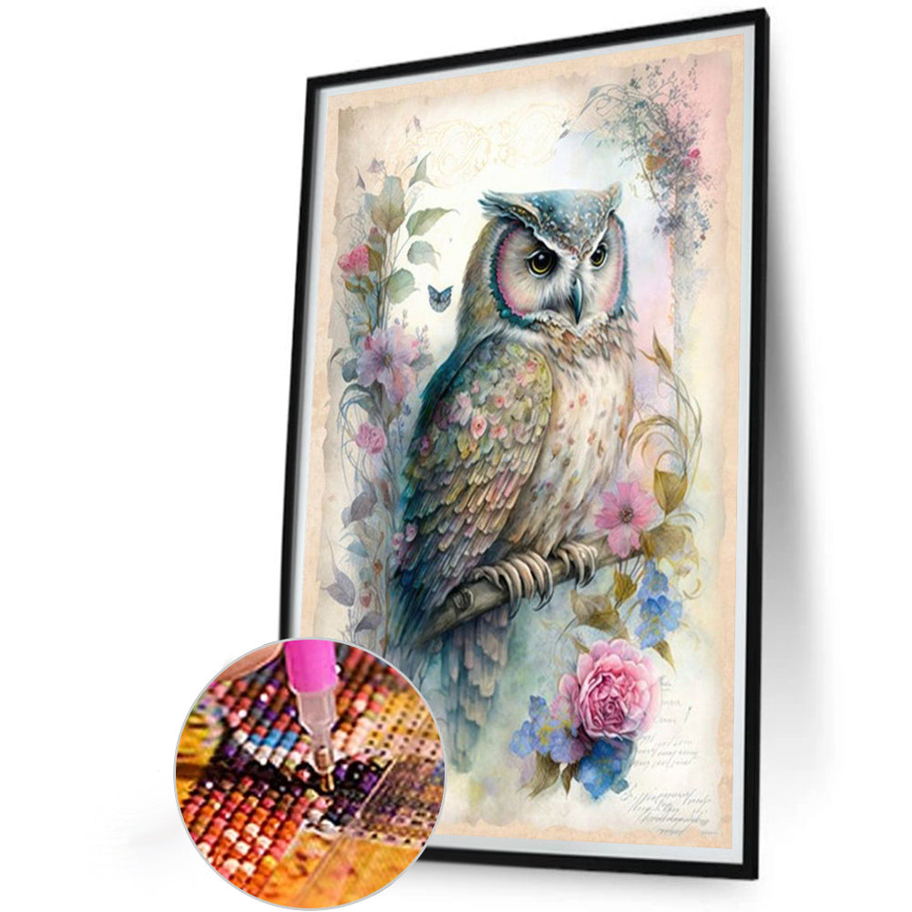 Owl - Full Square Drill Diamond Painting 40*60CM