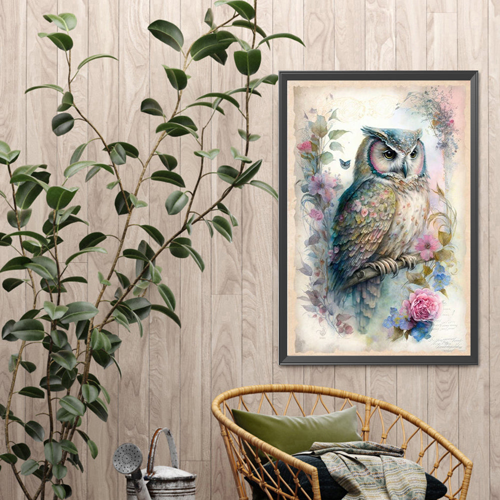 Owl - Full Square Drill Diamond Painting 40*60CM