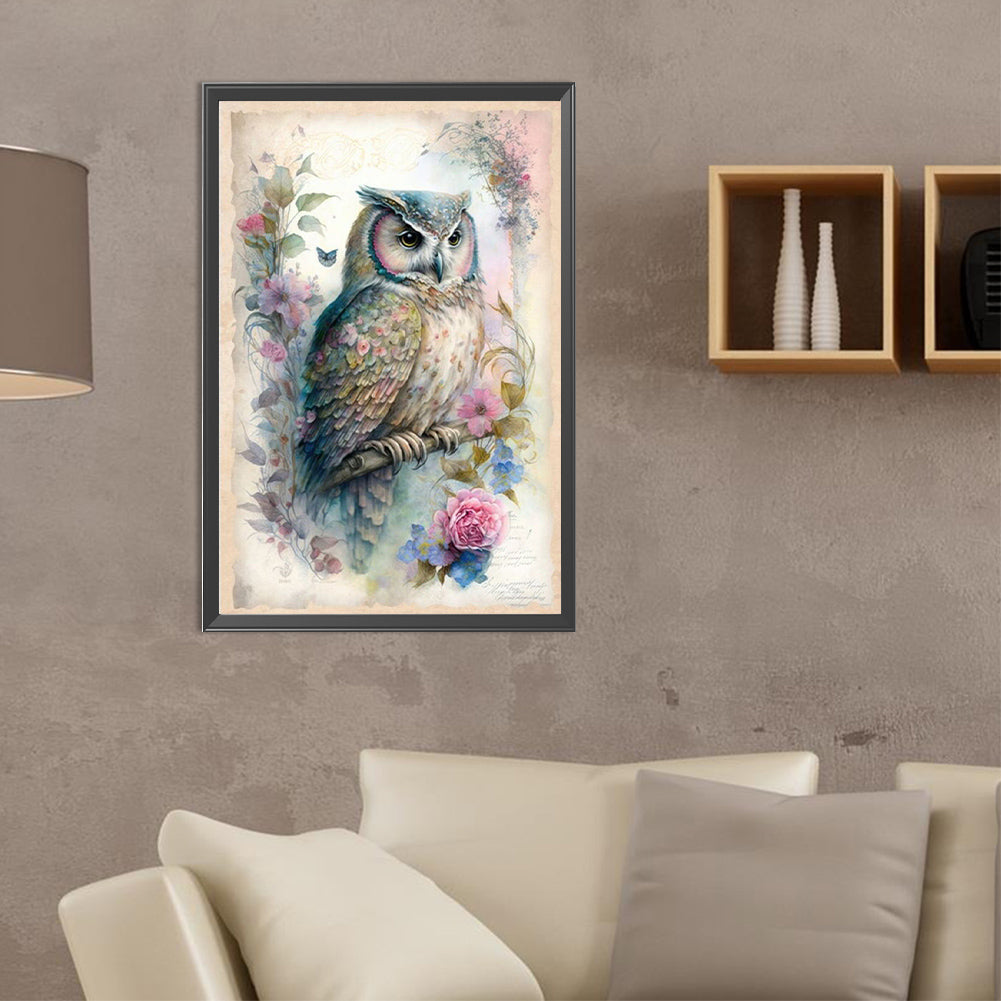 Owl - Full Square Drill Diamond Painting 40*60CM