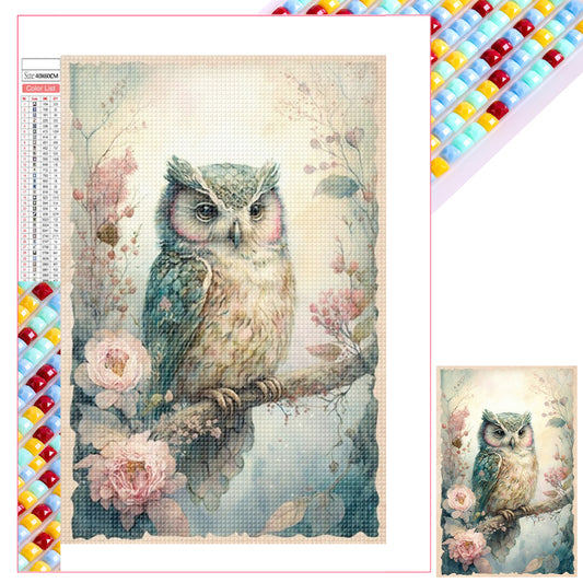 Owl - Full Square Drill Diamond Painting 40*60CM