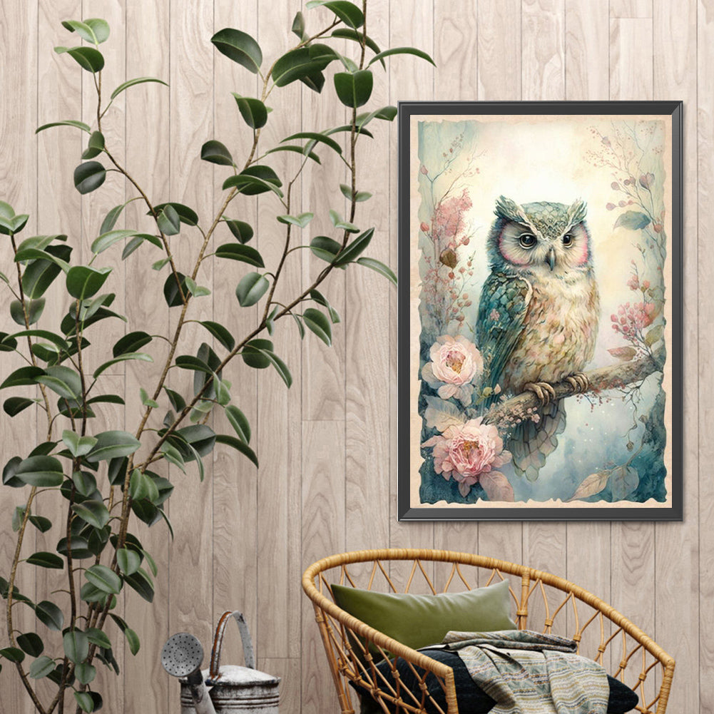 Owl - Full Square Drill Diamond Painting 40*60CM