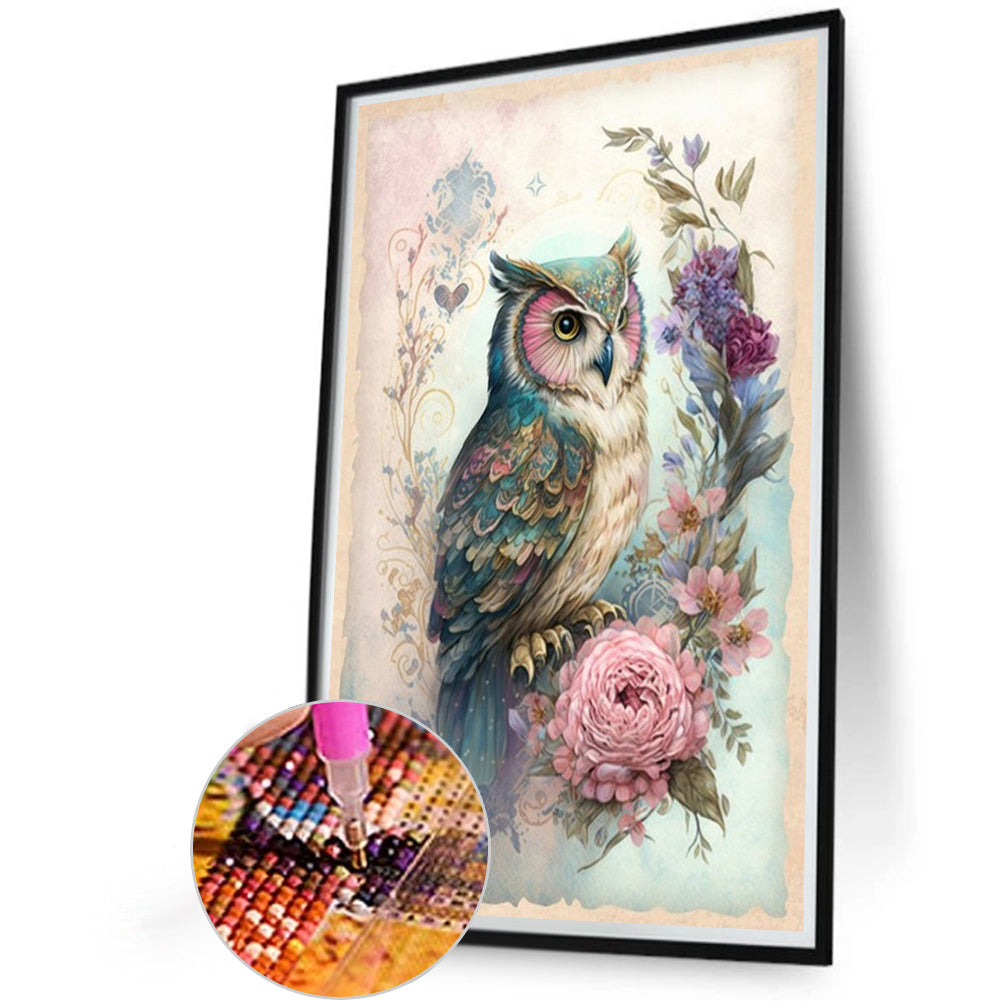 Owl - Full Square Drill Diamond Painting 40*60CM