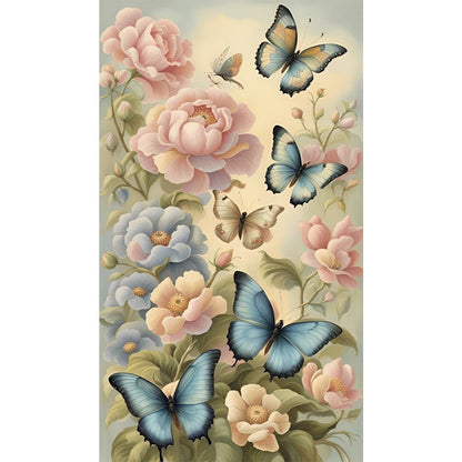 Flowers Butterflies - Full Square Drill Diamond Painting 40*70CM